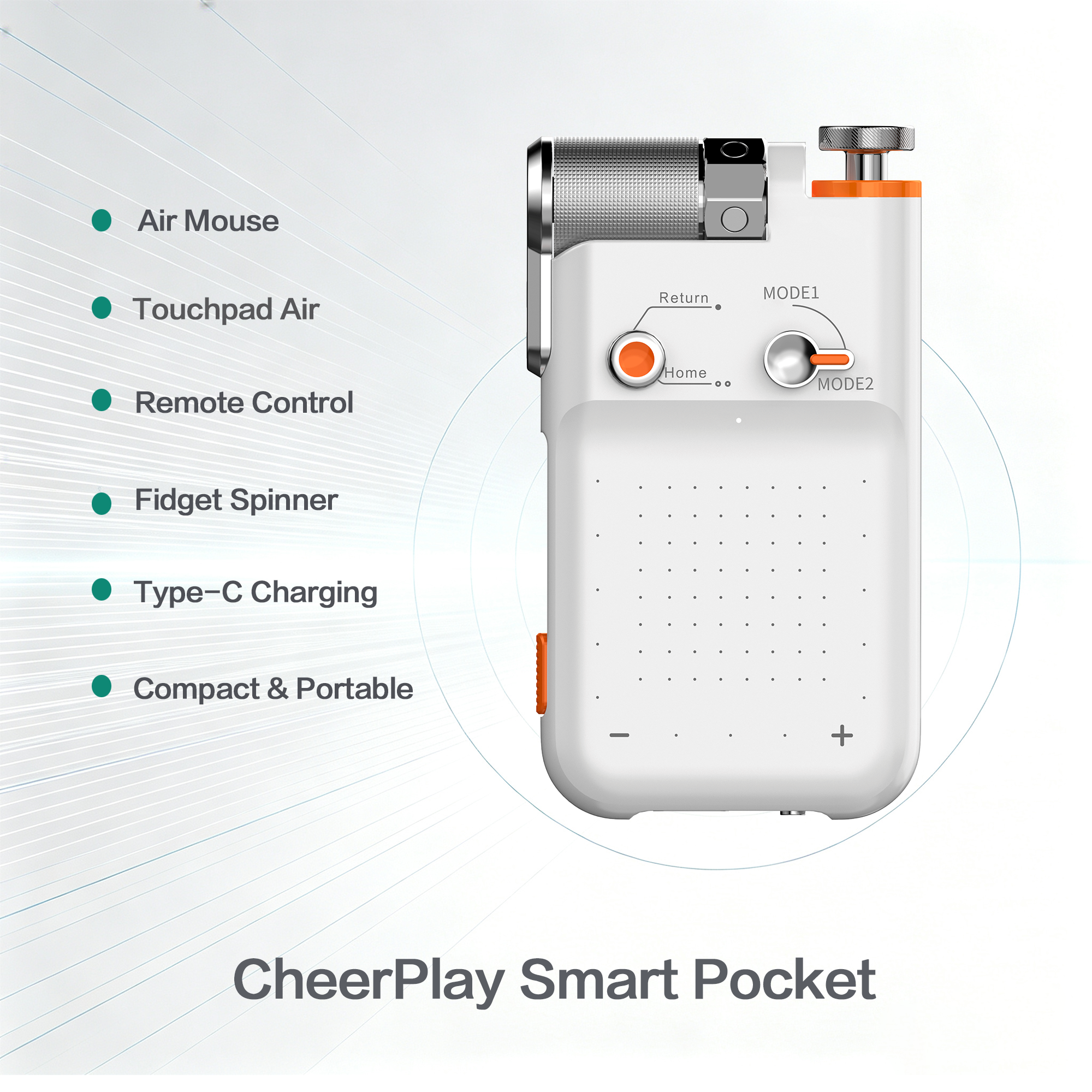 Cheerplay Air Mouse & Phone Remote Control for Android IOS Bluetooth Touchpad Page Turner Volume Control for Scrolling with Fidget Feature