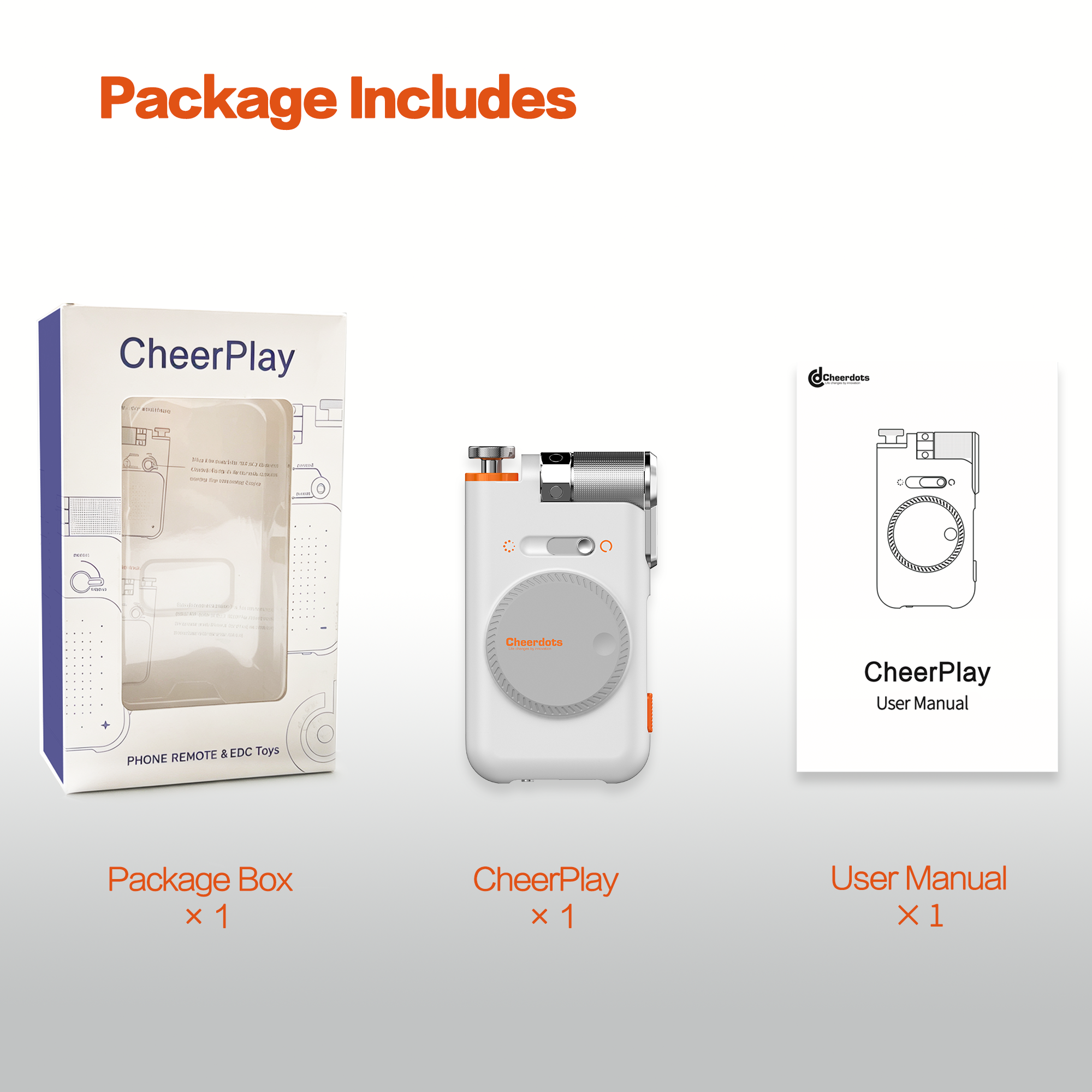 Cheerplay Air Mouse & Phone Remote Control for Android IOS Bluetooth Touchpad Page Turner Volume Control for Scrolling with Fidget Feature