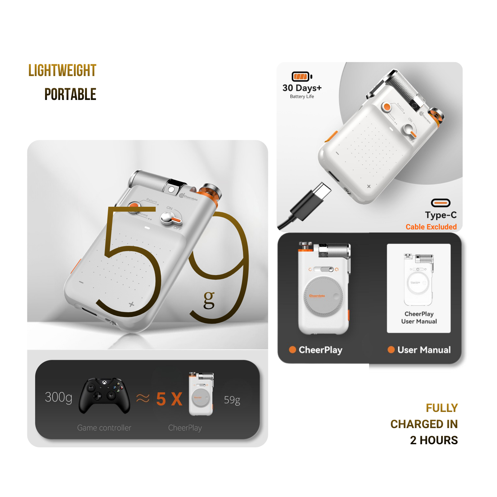 Cheerplay Air Mouse & Phone Remote Control for Android IOS Bluetooth Touchpad Page Turner Volume Control for Scrolling with Fidget Feature